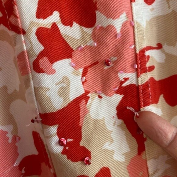 Jane Ashley Casual Lifestyle Women's Sequined Floral Jacket 100% Cotton Size S - Picture 4 of 5